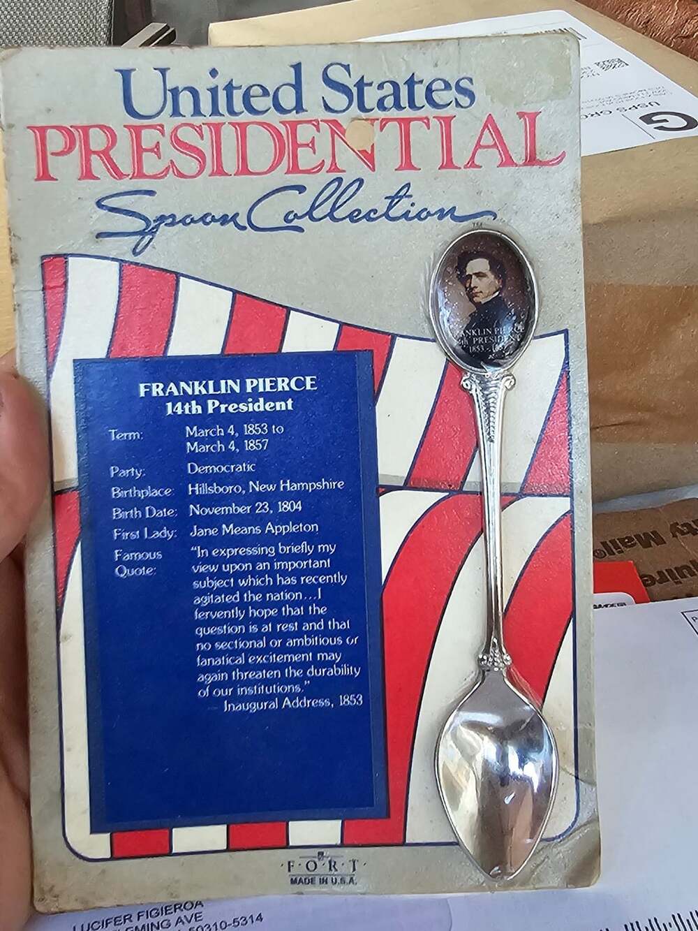 Fort Franklin Pierce Presidential Spoon Collection